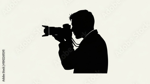Silhouette of photographer created with generated ai