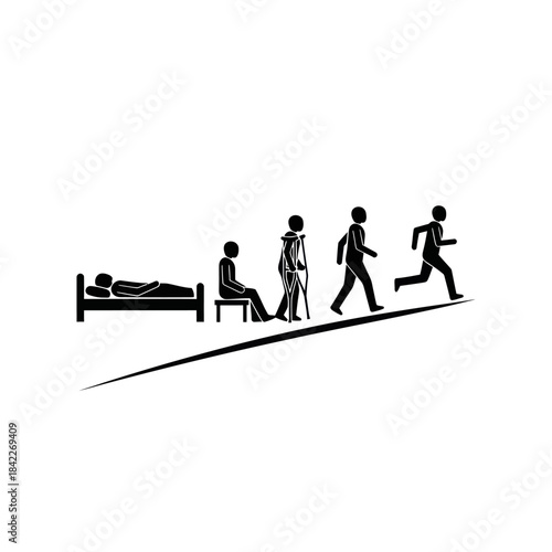 Recovery journey from illness to health and fitness.