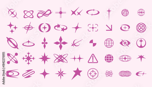 collection of Acid Y2K element asset.