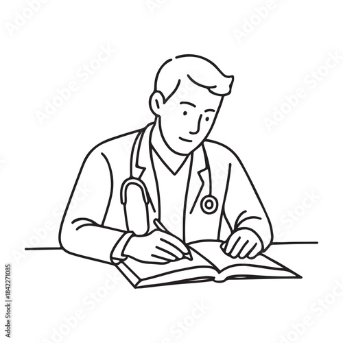 Dedicated physician recording essential information in a notebook