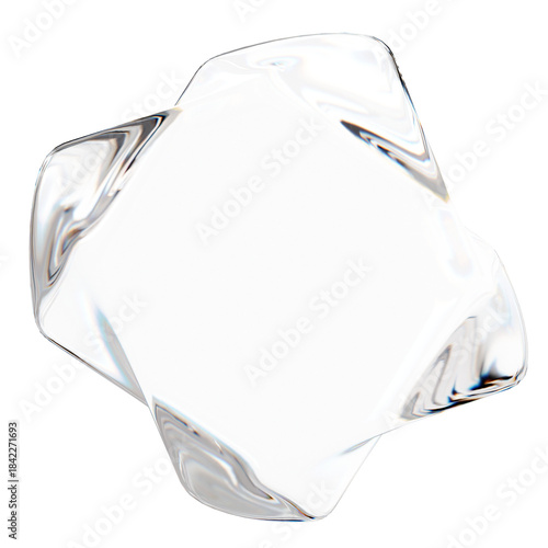 Chromatic Aberration Crystal Shape Abstract 3D Render Modern Background Element