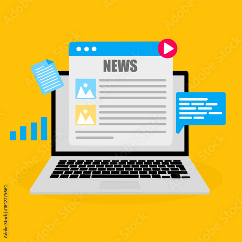 online news concept on digital