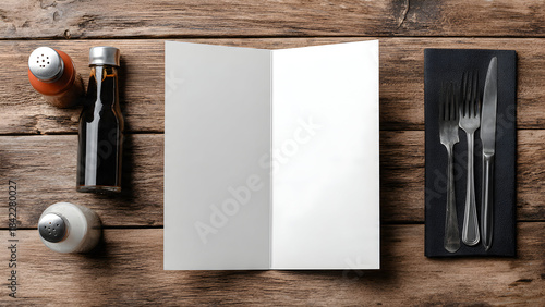 Hands passing a takeout burger box across a counter with condiment bottles and napkins in the background