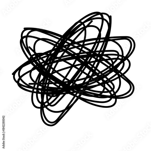 Abstract Black Scribble Doodle Mess