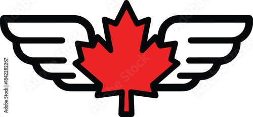 Canadian Maple Leaf Wings Logo.