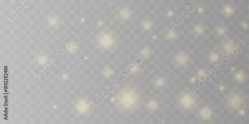 Golden dust sparkles drift slowly with soft radiant glow. The floating particles create magical elegance and depth. Perfect for luxury and festive compositions VECTOR