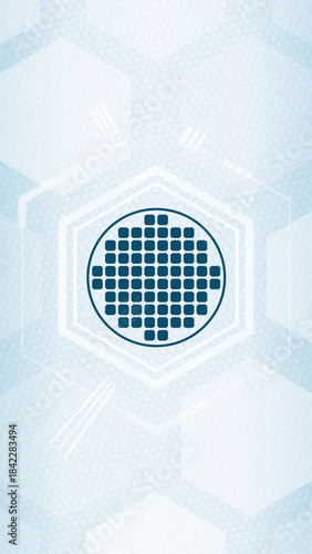 Silicon Wafer for Semiconductor Manufacturing Vector Illustration