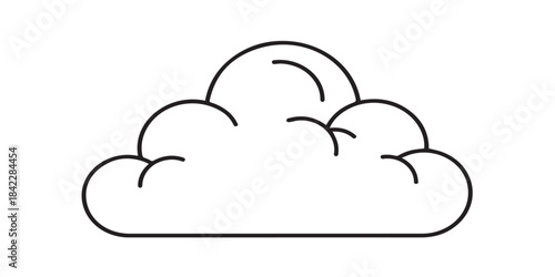 A simple cloud outline illustration featuring clean rounded curv