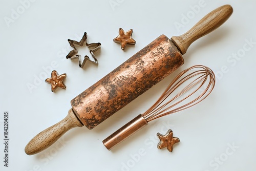 Vintage Baking Tools: Cropped, Minimalist, Negative Space