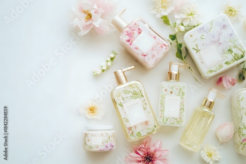 Elegant Body Lotion Set: Pastel Hues, Negative Space