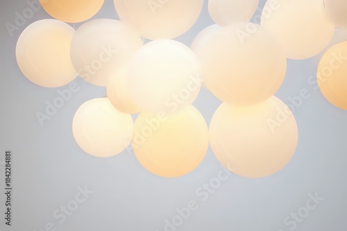 Floating Spherical Mood Lights: Ambient Glow, Cropped Edges