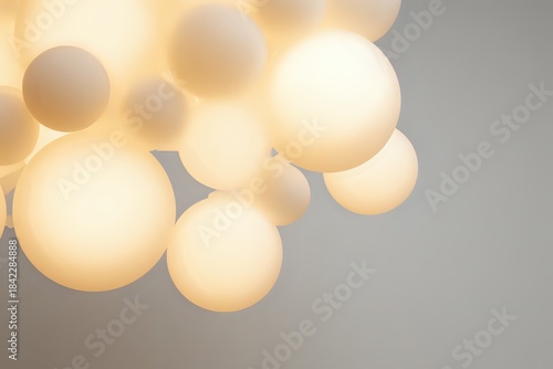 Floating Spherical Mood Lights: Ambient Glow, Cropped Edges