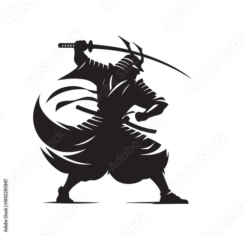 samurai in battle pose