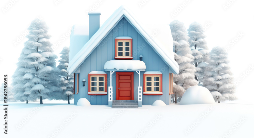 Naklejka premium PNG House snow architecture building.