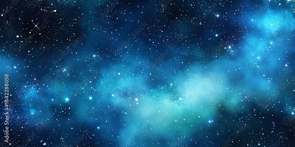 Fototapeta premium Beautiful galaxy illustration with stars and a nebula.