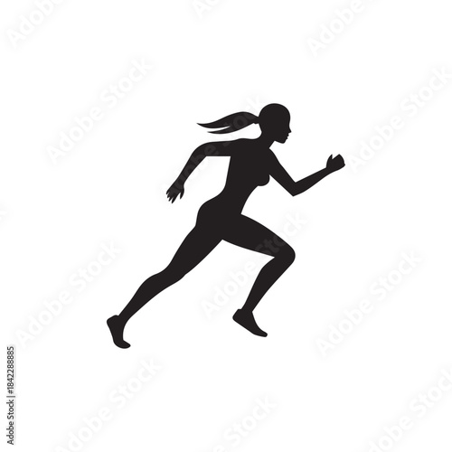 running woman silhouette vector Illustration icon