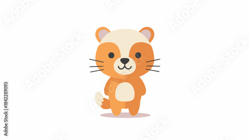 A cute baby kitten illustration vector and funny teddy bear cartoon drawing make a happy domestic pet animal design