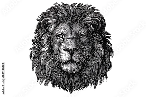 Wallpaper Mural Detailed Sketch of a Majestic Lion Head with Intricate Fur and Expressive Features for Art and Design Projects Torontodigital.ca