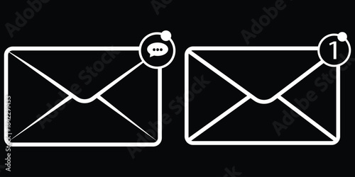 minimal envelope icon set mail letter outgoing incoming heart check download celebration vector. Message icons, Envelope icons set, Mail symbol collection, Email message communication sign, Vector eps