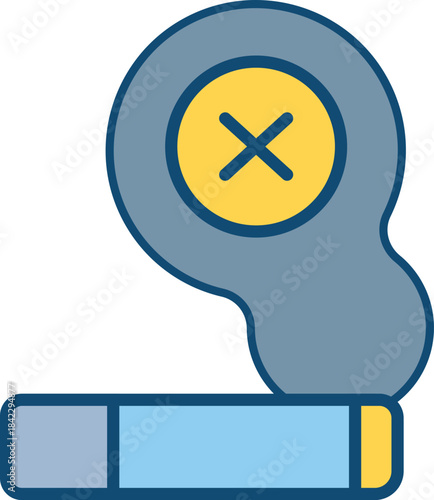 Iconic illustration representing the rejection of tobacco for a healthier lifestyle, promoting wellness and a smoke-free environment