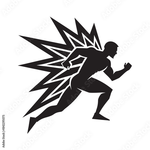 Abstract Runner With Dynamic Speed Lines