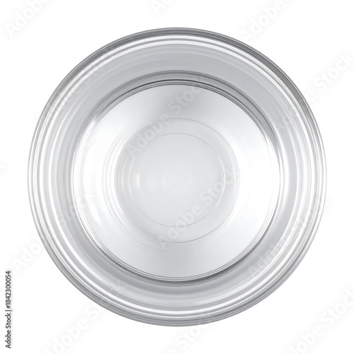 Simple Transparent Glass Bowl from Above