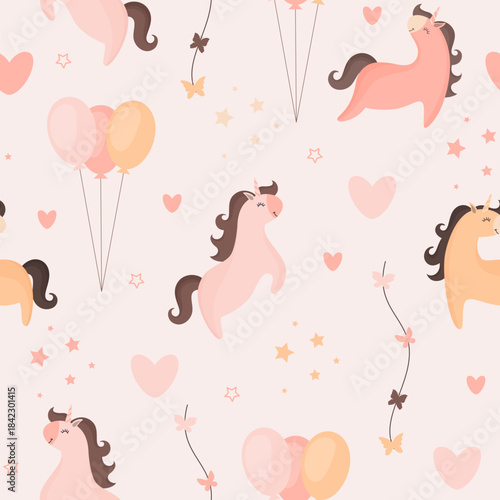 cute pattern with unicorn