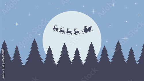 merry christmas design with santa in sleight