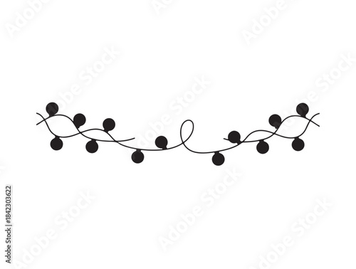 New Fairy lights vectot image white background.