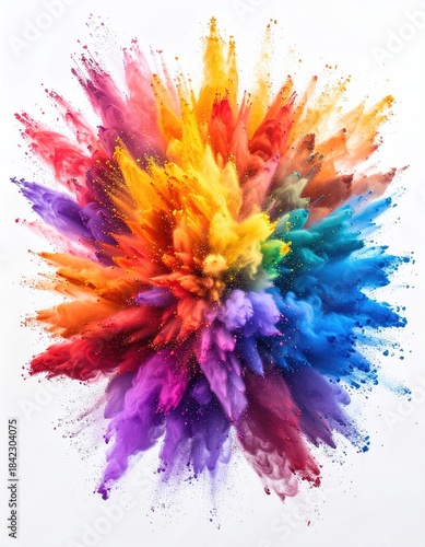 Colorful powder explosion on white (1)