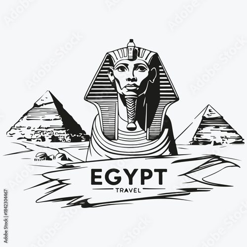 Egypt travel concept sketch illustration vector