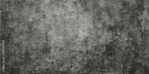 Dark gray vintage concrete wall texture background with rough, aged black metal grunge surface pattern