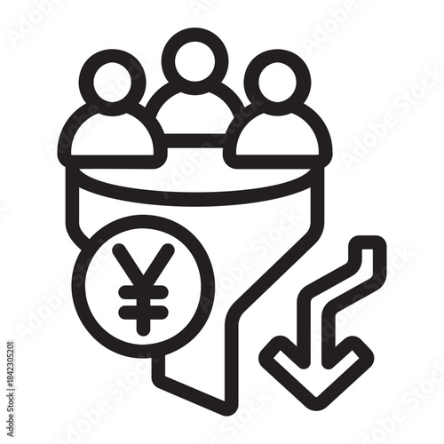 sales pipeline line icon