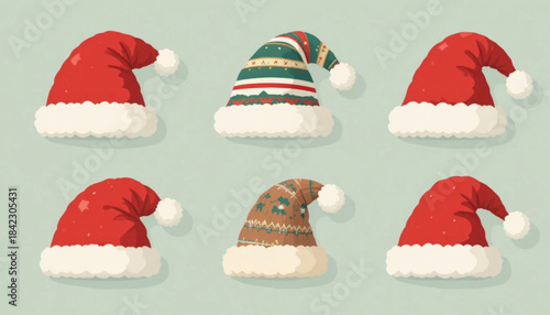 set of christmas hats