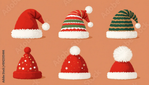 set of christmas hats