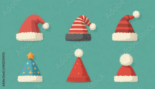 set of christmas hats