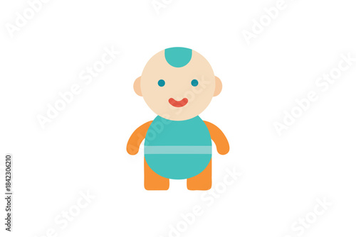 baby in diaper vector icon on white