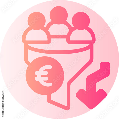 sales pipeline gradient icon