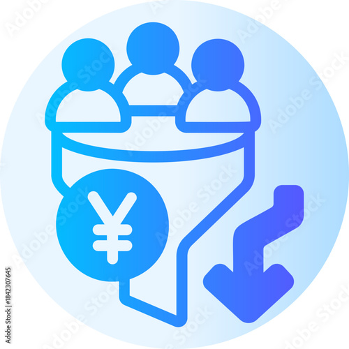 sales pipeline gradient icon