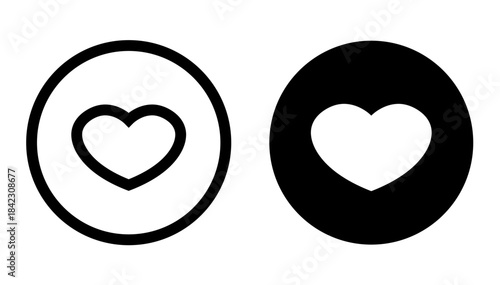 Heart icon in a circle. Like button