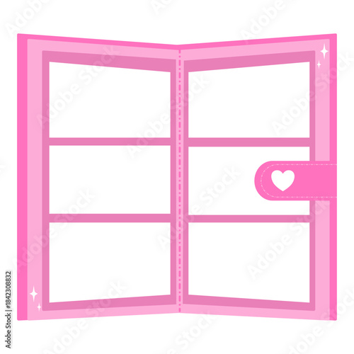 Kawaii Pink Memories Photo Album Frames Bundle, valentine element