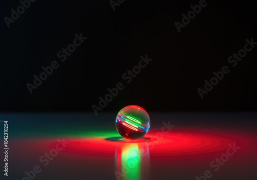A mesmerizing optical effect of light dispersion, casting vibrant spectral colors, including red, green, and blue, onto a smooth, minimalist blank surface ,atmosphere ,blank ,color