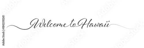 Welcome to Hawaii. Single line design. A design element for a creative idea