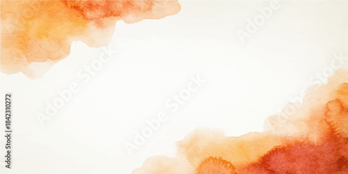 Abstract watercolor cloudscape with blue and white colors and vintage paper texture