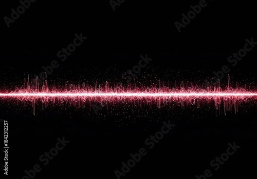 Abstract scientific visualization showing energy simultaneously existing as a continuous wave and as discrete fundamental particles ,abstract ,nature ,structure