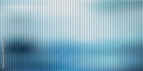 Dark blue grey ribbed glass. Vector ribbed glass texture background. Mesh gradient. acrylic ribbed bath surface. Reeded glass background semitransparent overlay. Bath wall window