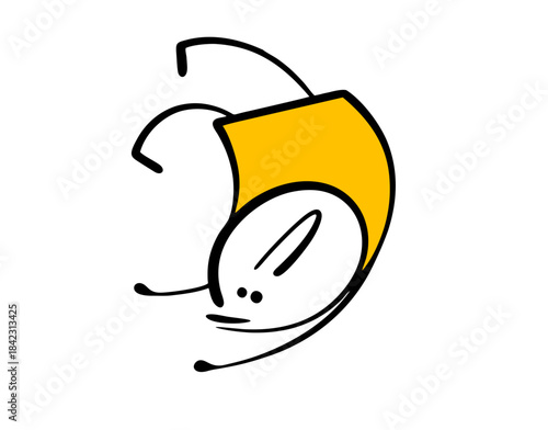 Funny kid messing around. naughty, tumbling in the gym and making noise. vector illustration of a stickman and a cartoon character with positive emotions upside down.