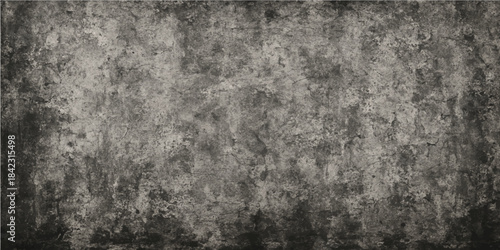 Dark grunge metal texture pattern on an old, rough concrete wall surface