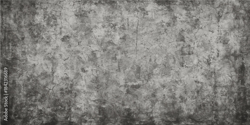 Aged, rough, dark gray concrete wall surface texture, a vintage black and white grunge pattern backdrop material