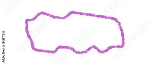 Hand drawn wavy crayon outline with fluid frame and rectangle shape forms the main quote box. Graphic sketch style in a purple background, ideal for creative text or quote mockup poster.